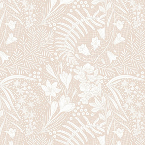 Forest Flowers reimagined paisley pattern neutral medium scale