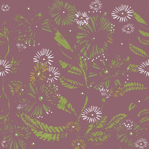 Vintage Daisy  Dance - Aubergine