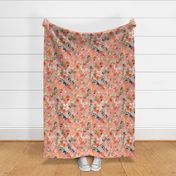 Coral Summery Oleander florals Coral pink Jumbo