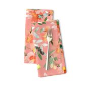 Coral Summery Oleander florals Coral pink Jumbo