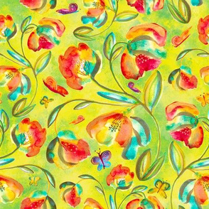 spectacular spring watercolor floral - yellow