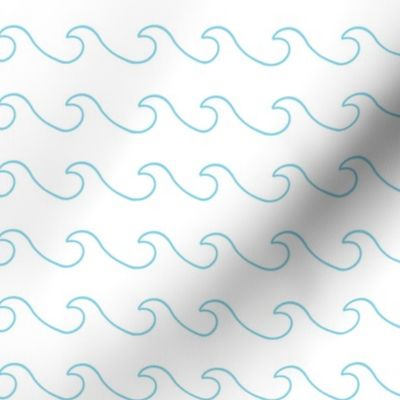 Ocean waves - surf wave fabric - nautical fabric -Turquoise 