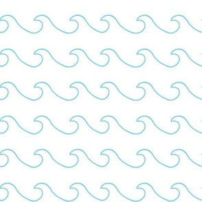 Ocean waves - surf wave fabric - nautical fabric -Turquoise 