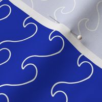 Ocean waves - surf wave fabric - nautical fabric -Electric blue