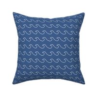 Ocean waves - surf wave fabric - nautical fabric -Dark blue