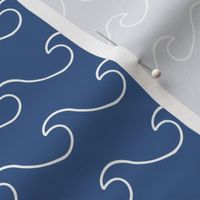 Ocean waves - surf wave fabric - nautical fabric -Dark blue