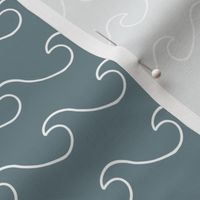Ocean waves - surf wave fabric - nautical fabric -Gray blue