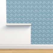 Ocean waves - surf wave fabric - nautical fabric -Dusty blue