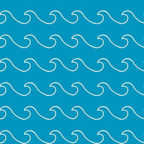 Ocean waves - surf wave fabric - nautical fabric -Turquoise