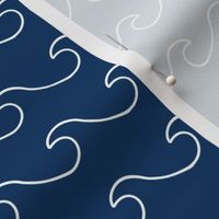 Ocean waves - surf wave fabric - nautical fabric -Navy