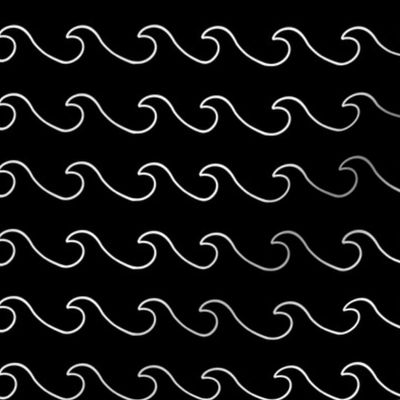 Ocean waves - surf wave fabric - nautical fabric -Bw