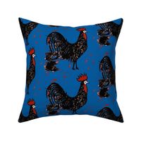 Chianti black rooster in royal blue