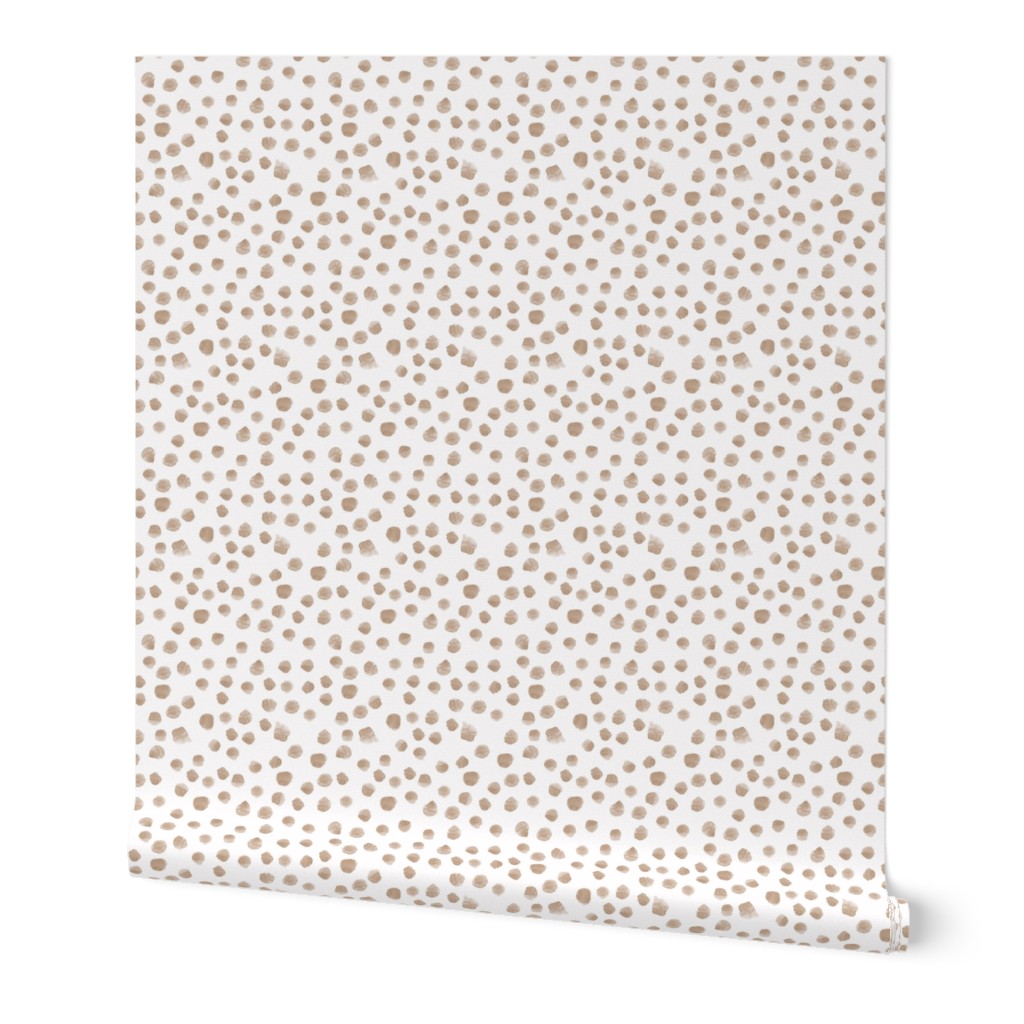 Neutral boho spots in earthy shades - watercolor polka dot stains in beige natural tones