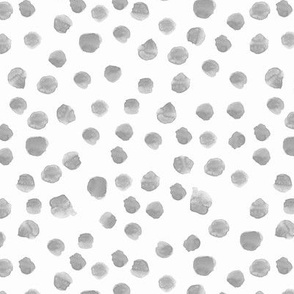 Silver grey watercolor spots - painted gray dots