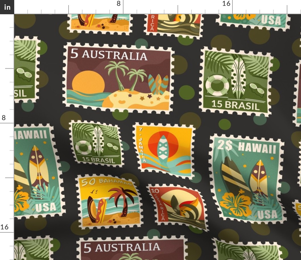 Surfing the World Stamp Collection / Medium Scale