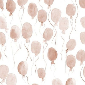 watercolor balloons in neutral earthy tones - joyful painted air balloon design for nursery kids baby a129-6