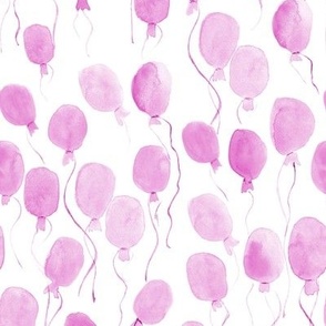 pink watercolor balloons - joyful painted air balloon design for nursery kids baby a129-10