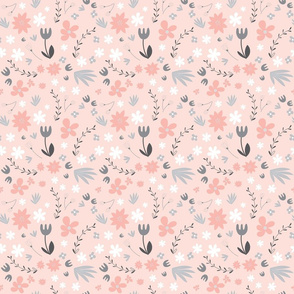 alpine flowers grey and pink