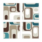 retro ovals blue brown beige