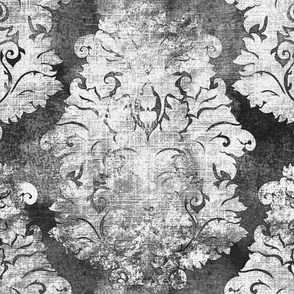 Antique Damask Black and White