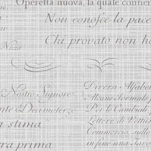 Vintage Italian Scripts in neutral grey