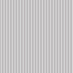 Small Pebble Grey Pin Stripe Pattern Vertical in White