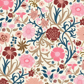 Vintage Hand Drawn Florals in modern colors