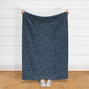 Sashiko Sea in Indigo Blue (xl scale) | Japanese stitch patterns on a faded dark blue linen texture, ocean surf, waves pattern on vintage blue.