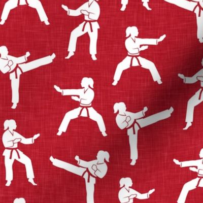 karate - women's martial arts - self defense, Jujutsu, Taekwondo, judo - red  - LAD21