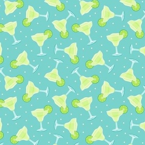 Margarita - cocktail - lime - teal with polka dots - LAD21