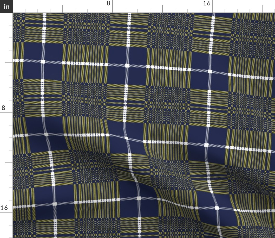 Blue and Yellow Plaid Check Tartan Scottish kilt 