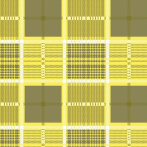 Olive Yellow Plaid Check Tartan Scottish kilt 