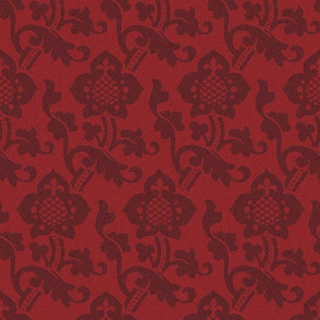 Medieval/Renaissance floral damask, dark red 1