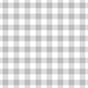 Gingham Pattern - Pebble Grey and White