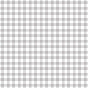 Small Gingham Pattern - Pebble Grey and White