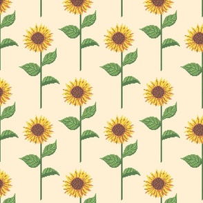 Sunflowers dots cream Wallpaper