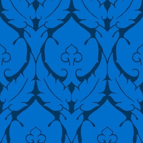 simple Renaissance damask, blue