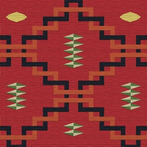 Antique Chimayo Tribal Saddle Blanket Pattern