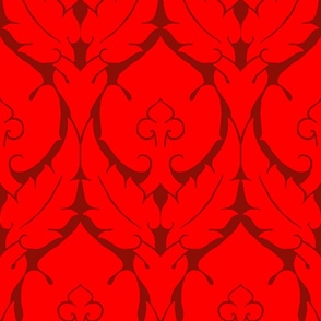 simple Renaissance damask, red