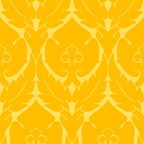 simple Renaissance damask, yellow