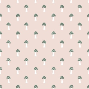 Wonderland Mushrooms (beige and green)