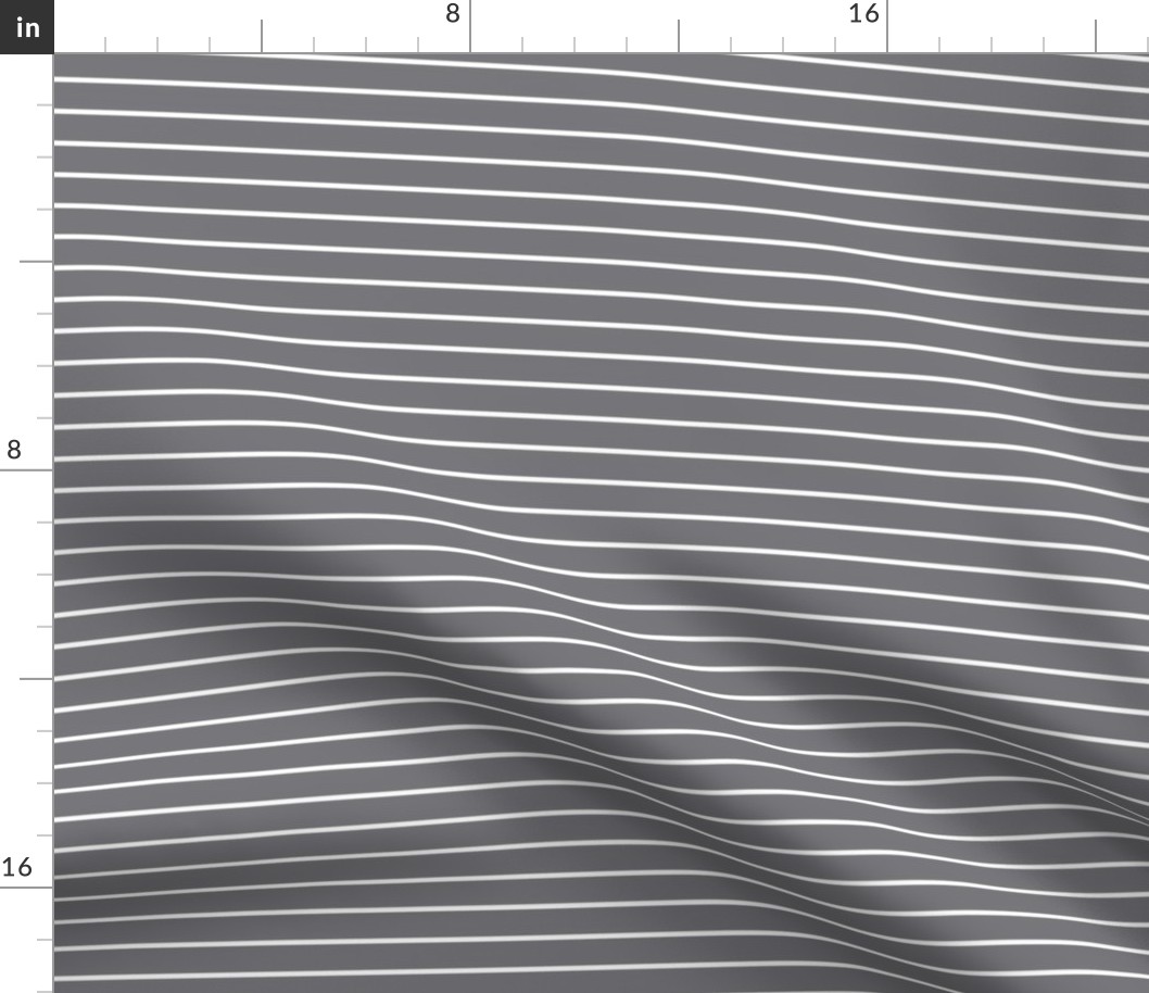 Mouse Grey Pin Stripe Pattern Horizontal in White