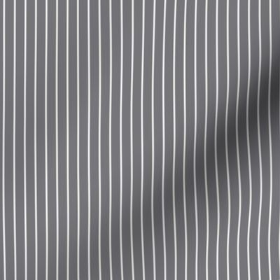 Small Mouse Grey Pin Stripe Pattern Vertical in White