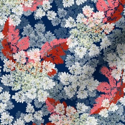 Queen Annes Lace | Small | Deep Blue + Red