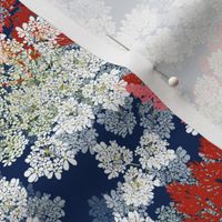 Queen Annes Lace | Small | Deep Blue + Red