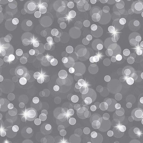 Sparkly Bokeh Pattern - Mouse Grey Color
