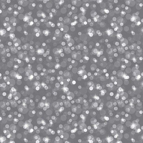 Small Sparkly Bokeh Pattern - Mouse Grey Color