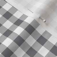 Gingham Pattern - Mouse Grey and White