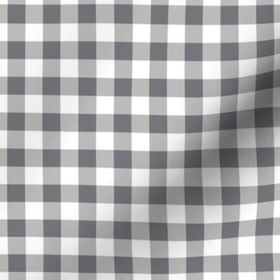 Gingham Pattern - Mouse Grey and White