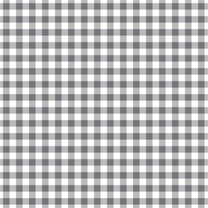 Small Gingham Pattern - Mouse Grey and White